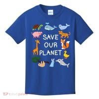 Climate Change Cute Gift With Cute Animals Save Our Planet Great Gift Kids T-Shirt thumb 0