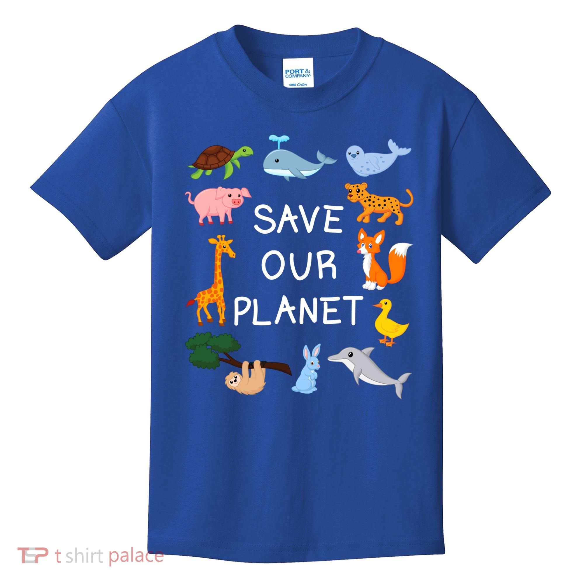 Climate Change Cute Gift With Cute Animals Save Our Planet Great Gift Kids T-Shirt