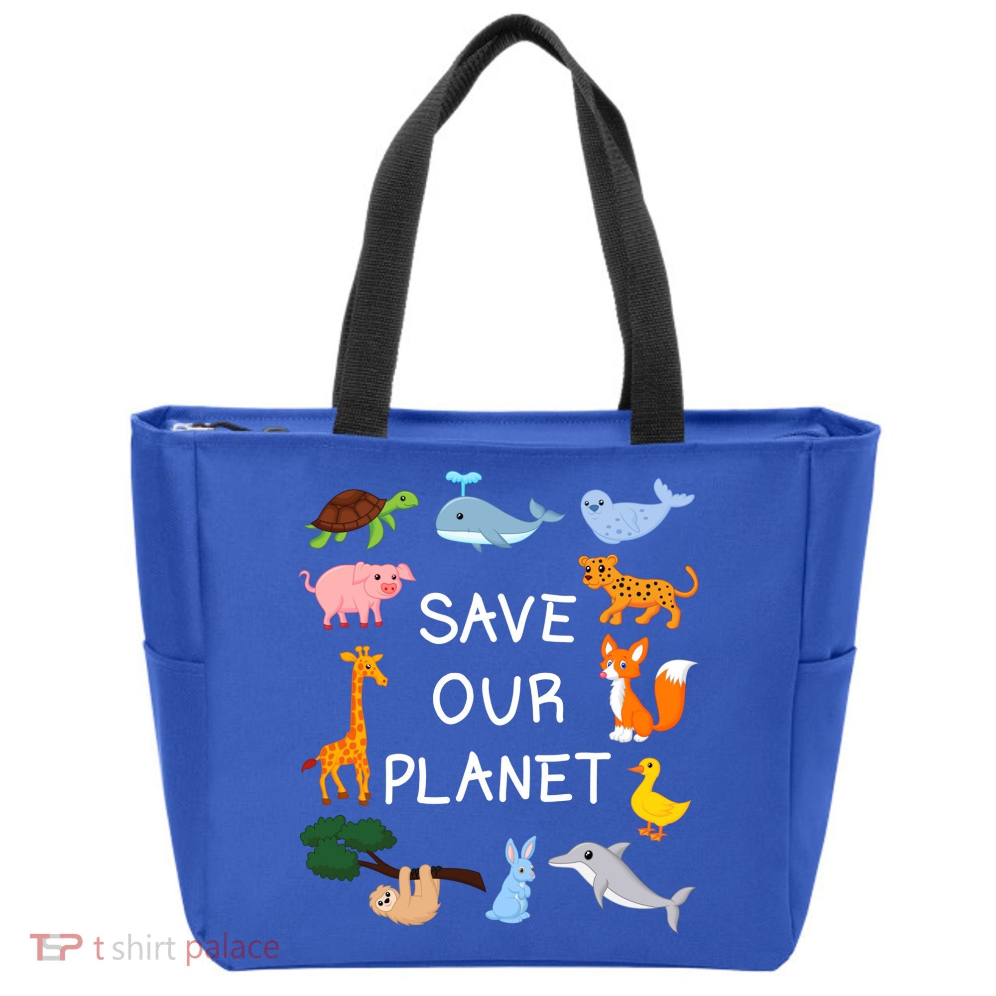 Climate Change Cute Gift With Cute Animals Save Our Planet Great Gift Tote Bag