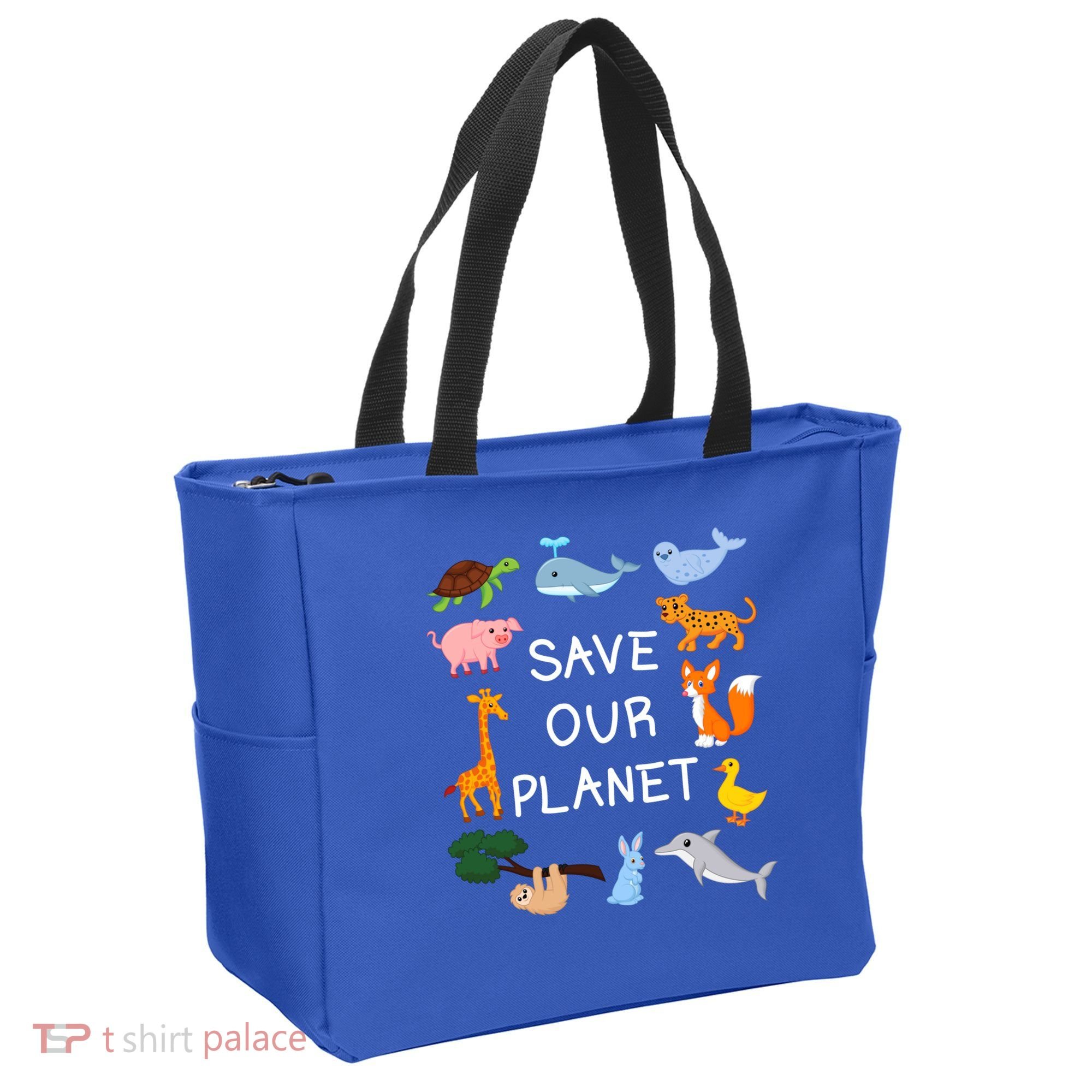 Climate Change Cute Gift With Cute Animals Save Our Planet Great Gift Tote Bag