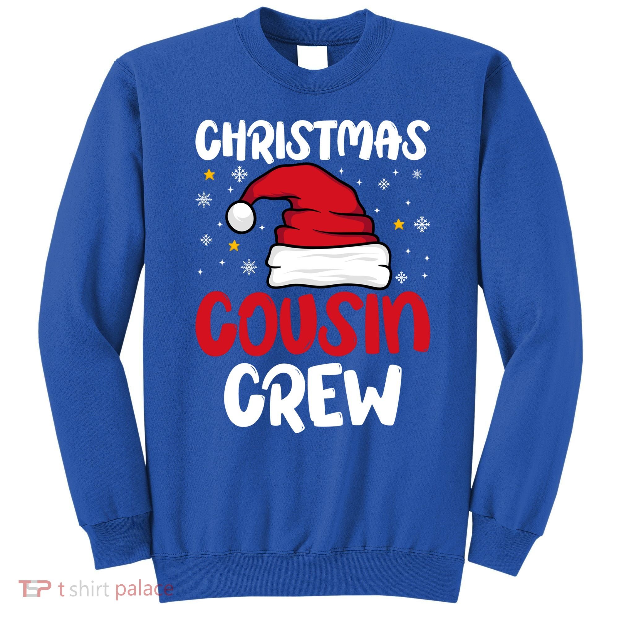 Cousin Crew Christmas Funny Family Matching Santa Elf Xmas Gift Sweatshirt