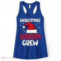 Cousin Crew Christmas Funny Family Matching Santa Elf Xmas Gift Women's Tank Top thumb 0