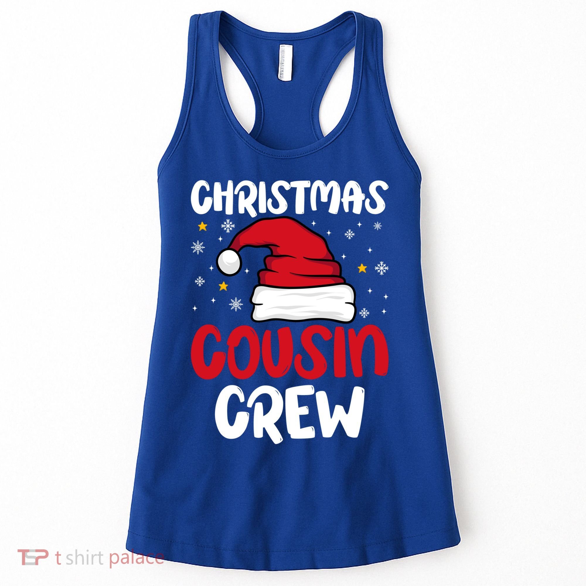 Cousin Crew Christmas Funny Family Matching Santa Elf Xmas Gift Women's Tank Top