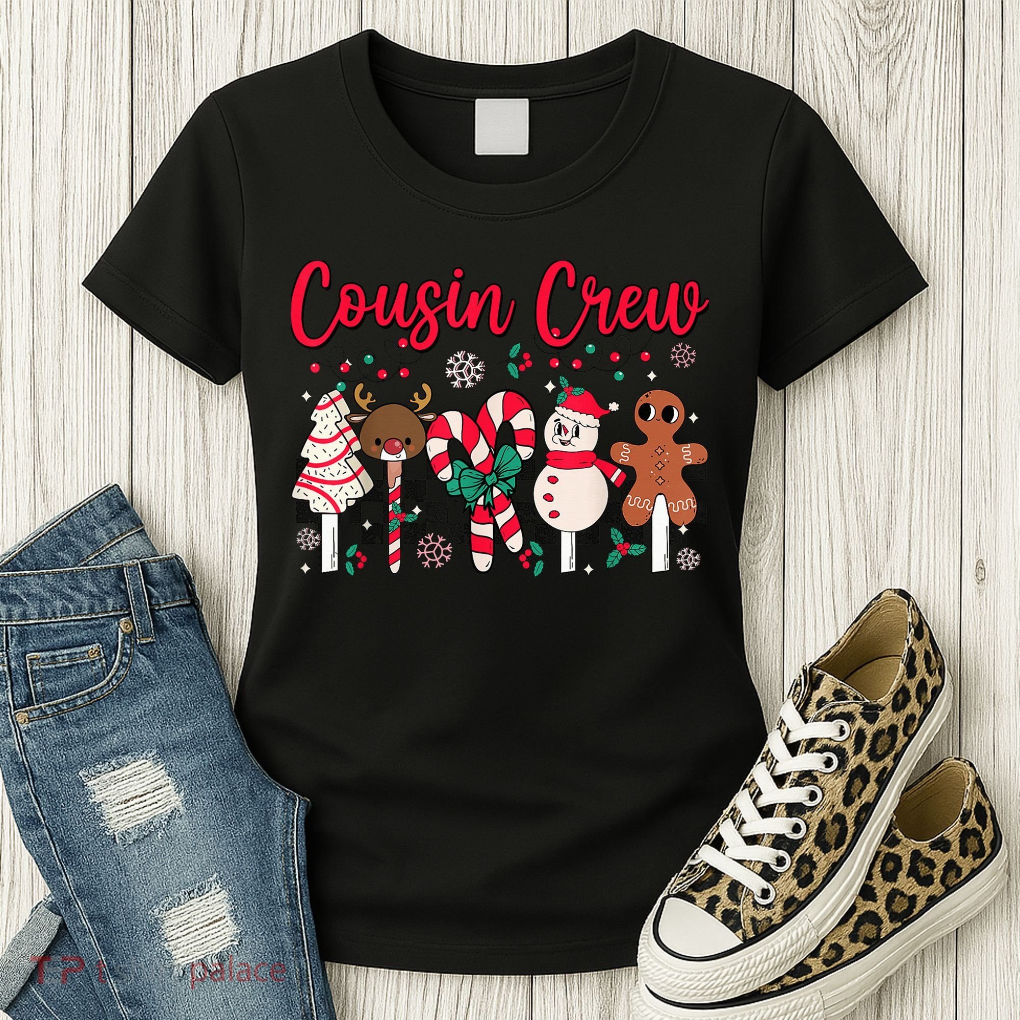 Cousin Crew Christmas Squad Family Matching Cousin Club Kid Women's T-Shirt