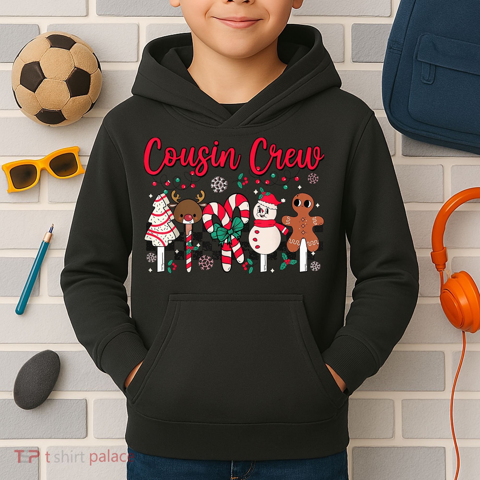 Cousin Crew Christmas Squad Family Matching Cousin Club Kid Kids Hoodie