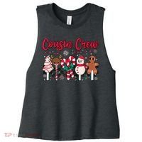 Cousin Crew Christmas Squad Family Matching Cousin Club Kid Women's Racerback Cropped Tank thumb 0