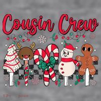 Cousin Crew Christmas Squad Family Matching Cousin Club Kid Women's Racerback Cropped Tank thumb 2