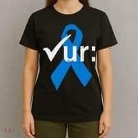 Colorectal Colon Cancer Awareness Blue Ribbon Colonoscopy  T-Shirt thumb 4