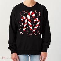 Candy Cane Crew Merry And Bright Red And White Candy Costume Women's Sweatshirt thumb 0