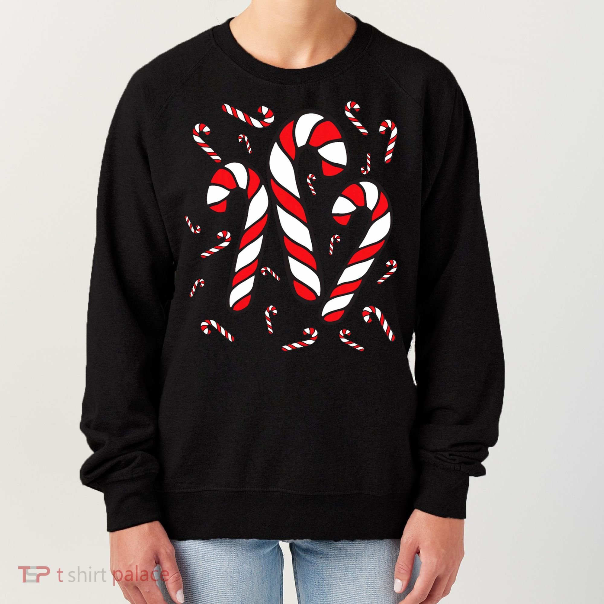 Candy Cane Crew Merry And Bright Red And White Candy Costume Women's Sweatshirt
