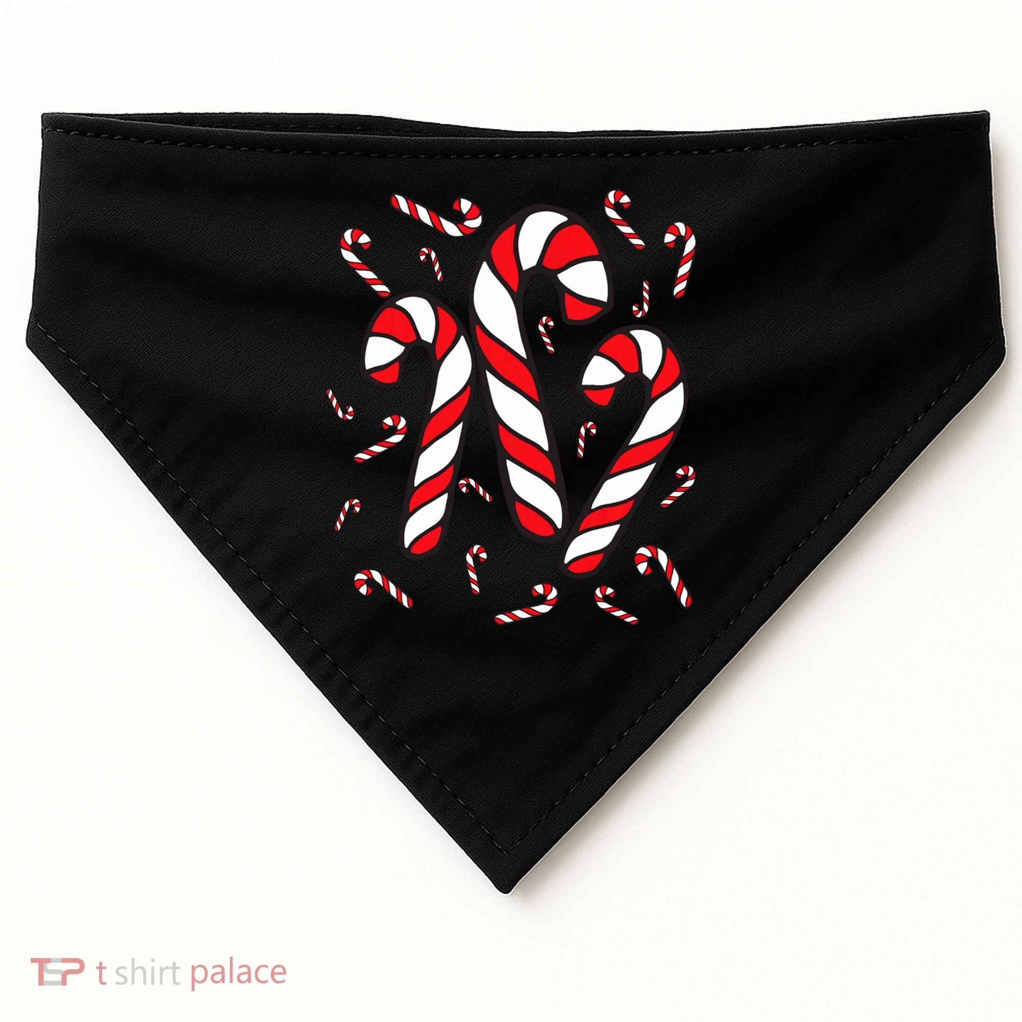 Candy Cane Crew Merry And Bright Red And White Candy Costume USA-Made Doggie Bandana