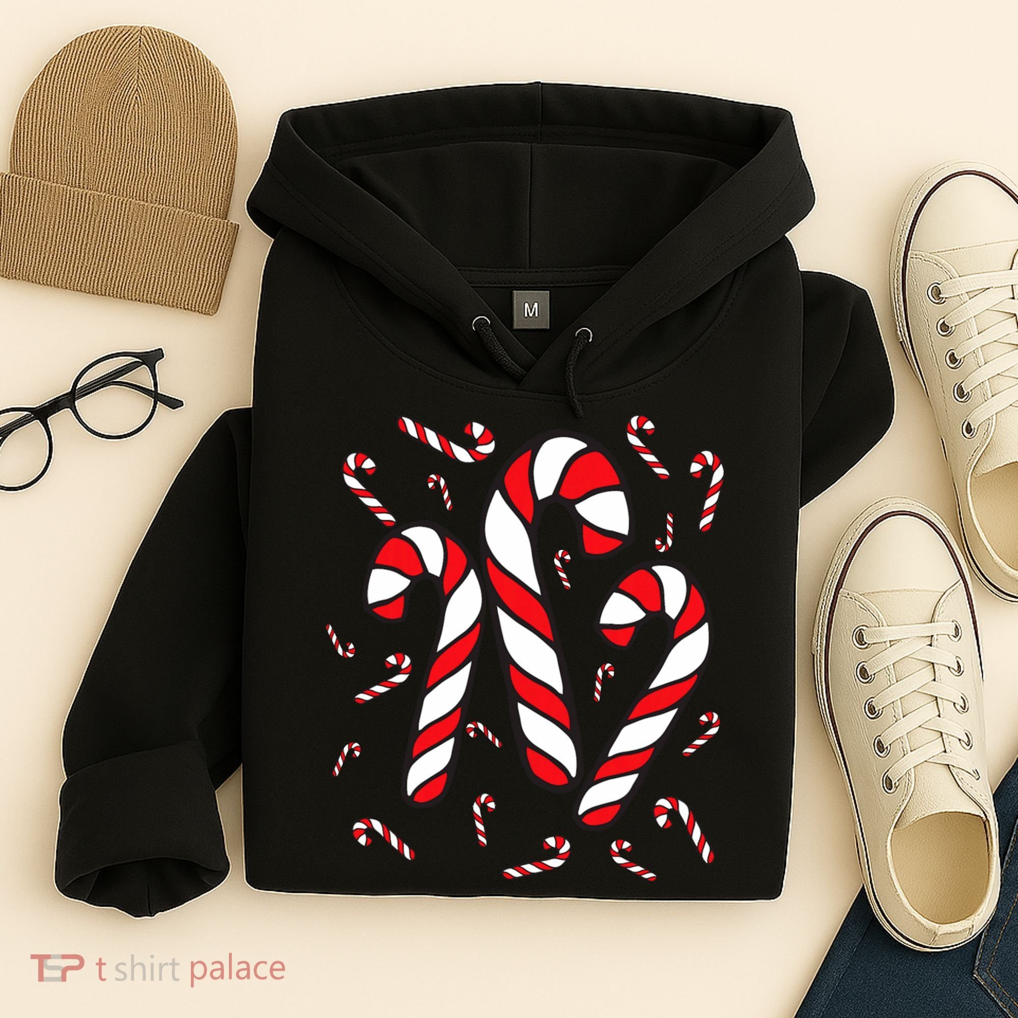 Candy Cane Crew Merry And Bright Red And White Candy Costume Hoodie