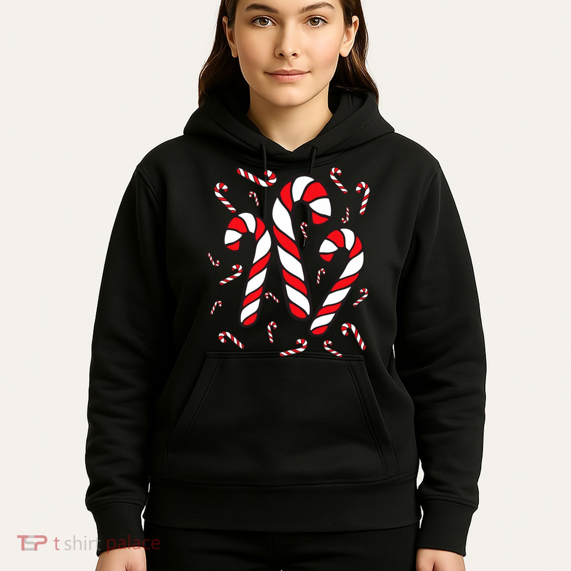 Candy Cane Crew Merry And Bright Red And White Candy Costume Hoodie