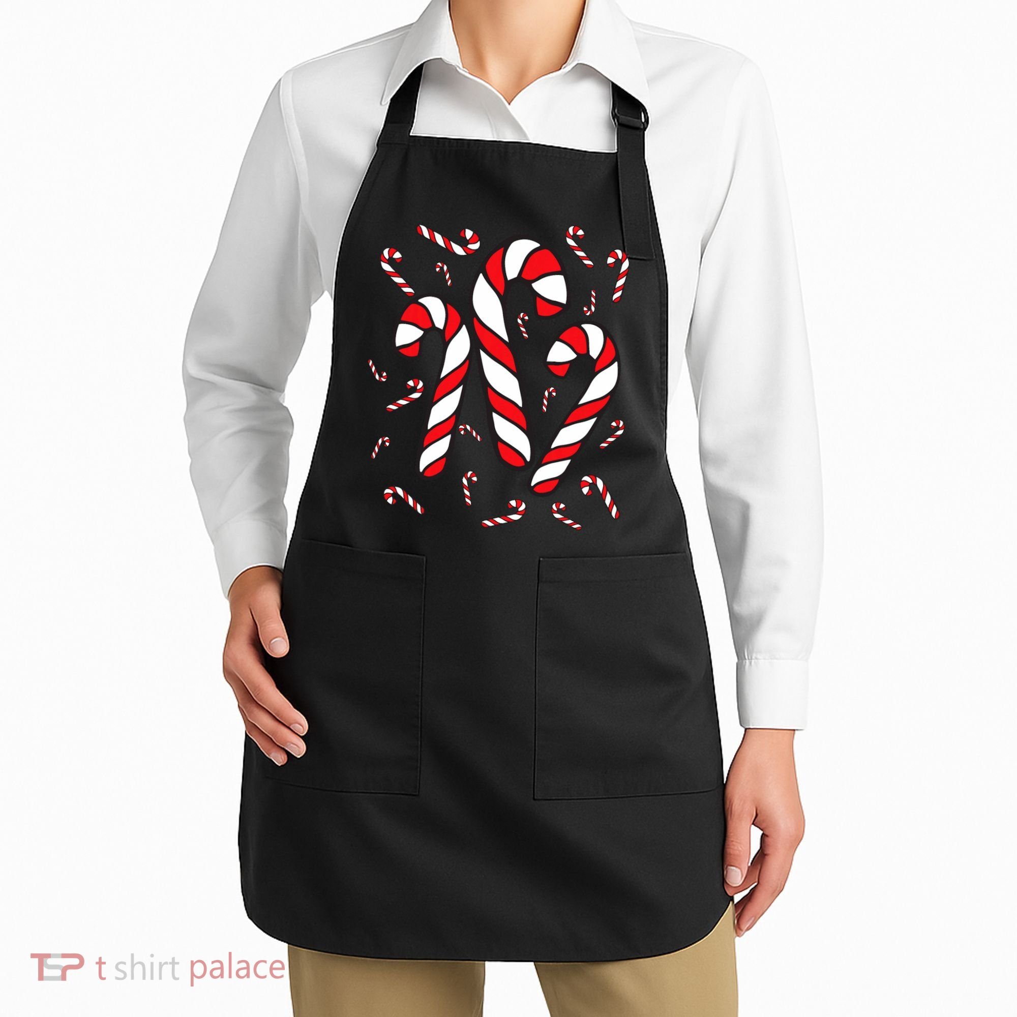 Candy Cane Crew Merry And Bright Red And White Candy Costume Apron