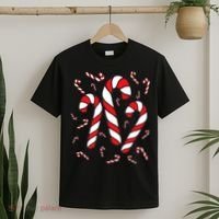 Candy Cane Crew Merry And Bright Red And White Candy Costume T-Shirt thumb 2