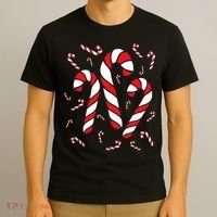 Candy Cane Crew Merry And Bright Red And White Candy Costume T-Shirt thumb 3