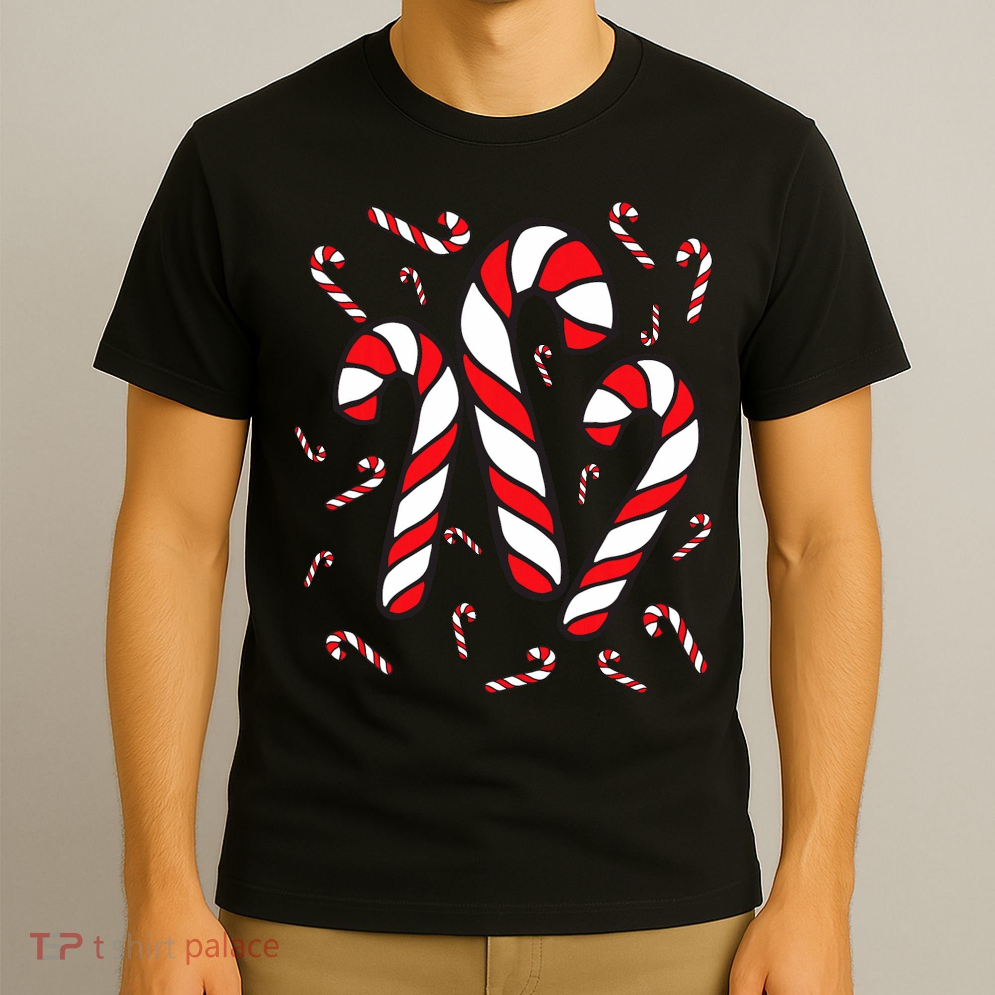 Candy Cane Crew Merry And Bright Red And White Candy Costume T-Shirt