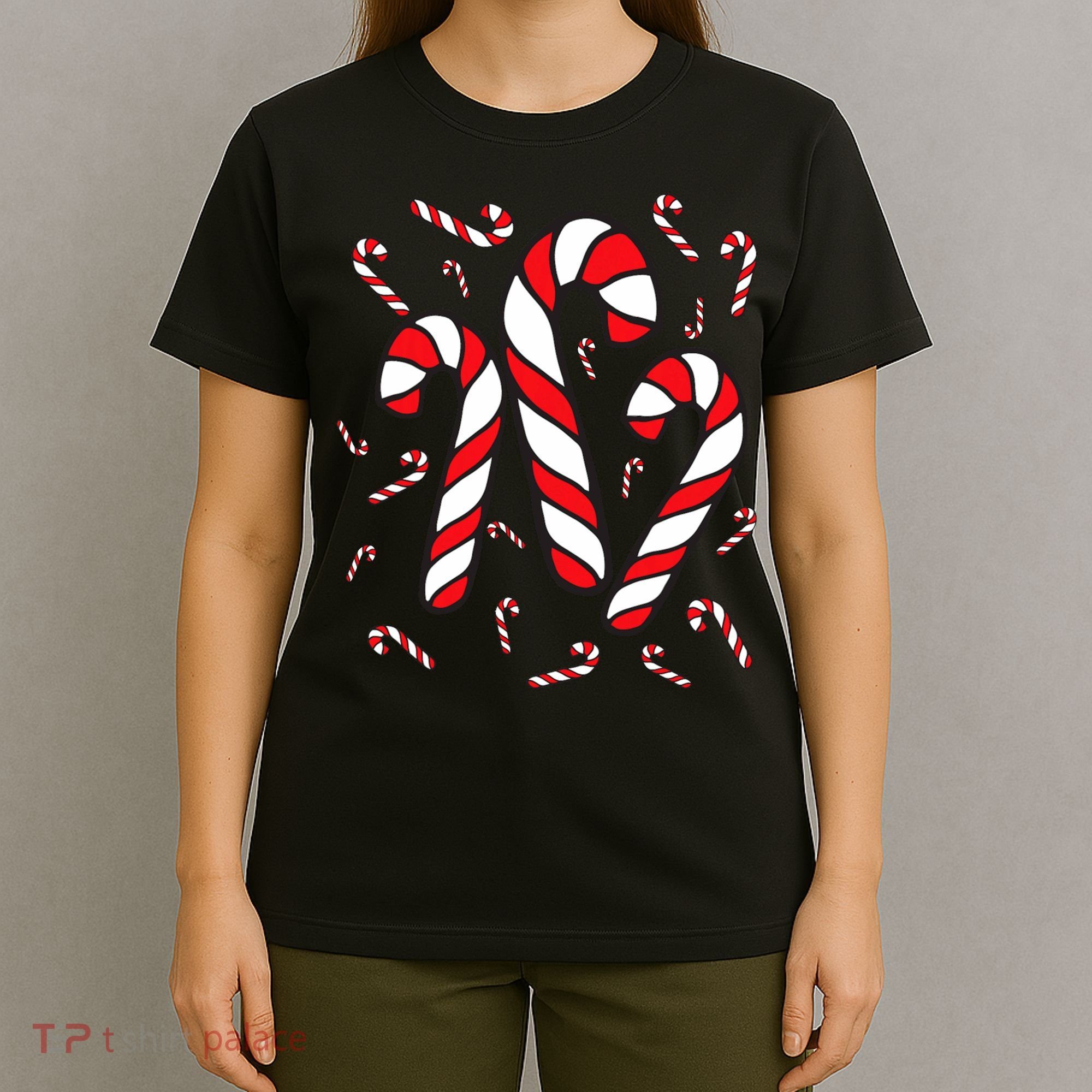 Candy Cane Crew Merry And Bright Red And White Candy Costume T-Shirt