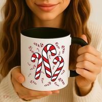 Candy Cane Crew Merry And Bright Red And White Candy Costume Coffee Mug thumb 3