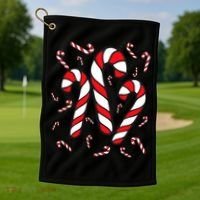 Candy Cane Crew Merry And Bright Red And White Candy Costume Golf Towel thumb 1