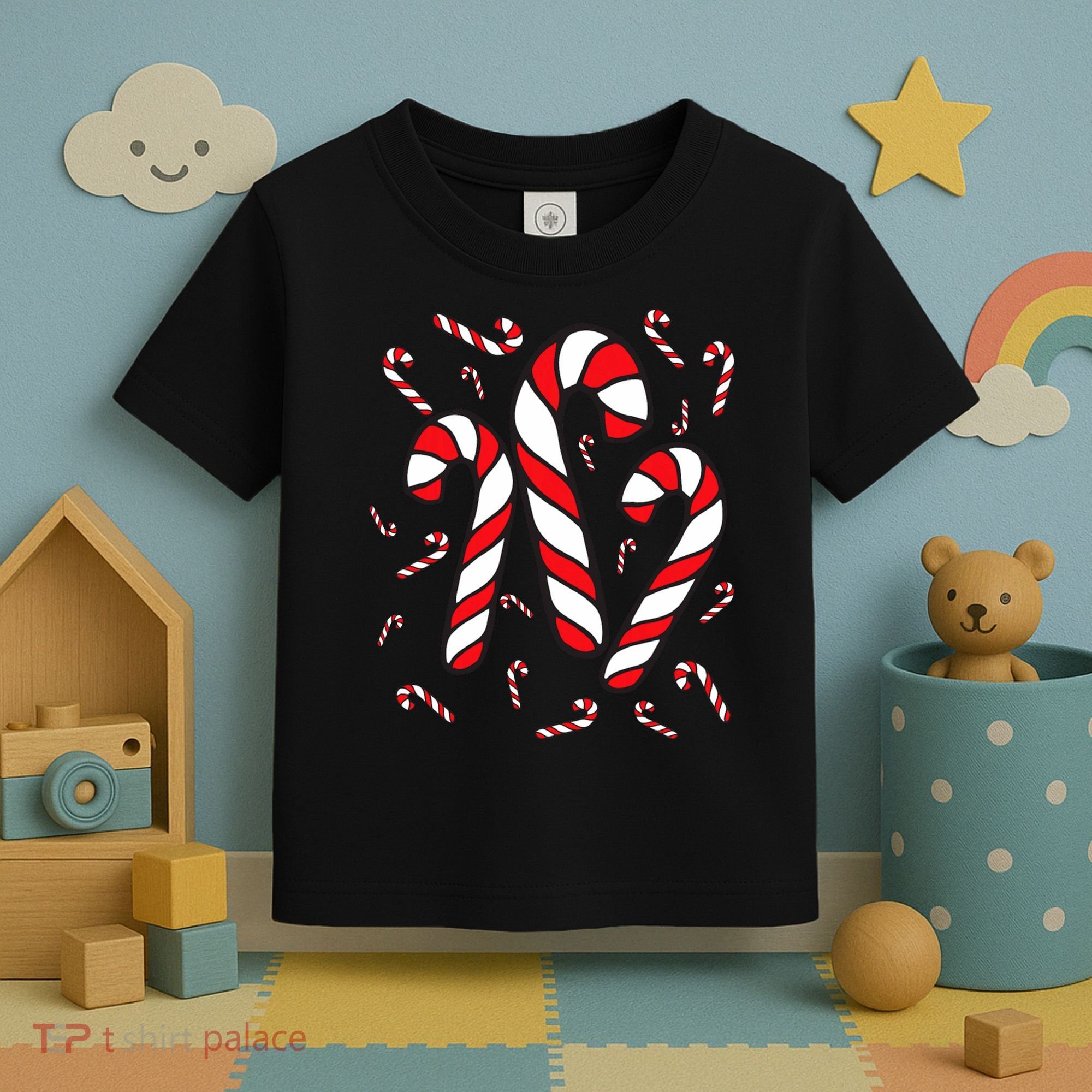 Candy Cane Crew Merry And Bright Red And White Candy Costume Toddler T-Shirt