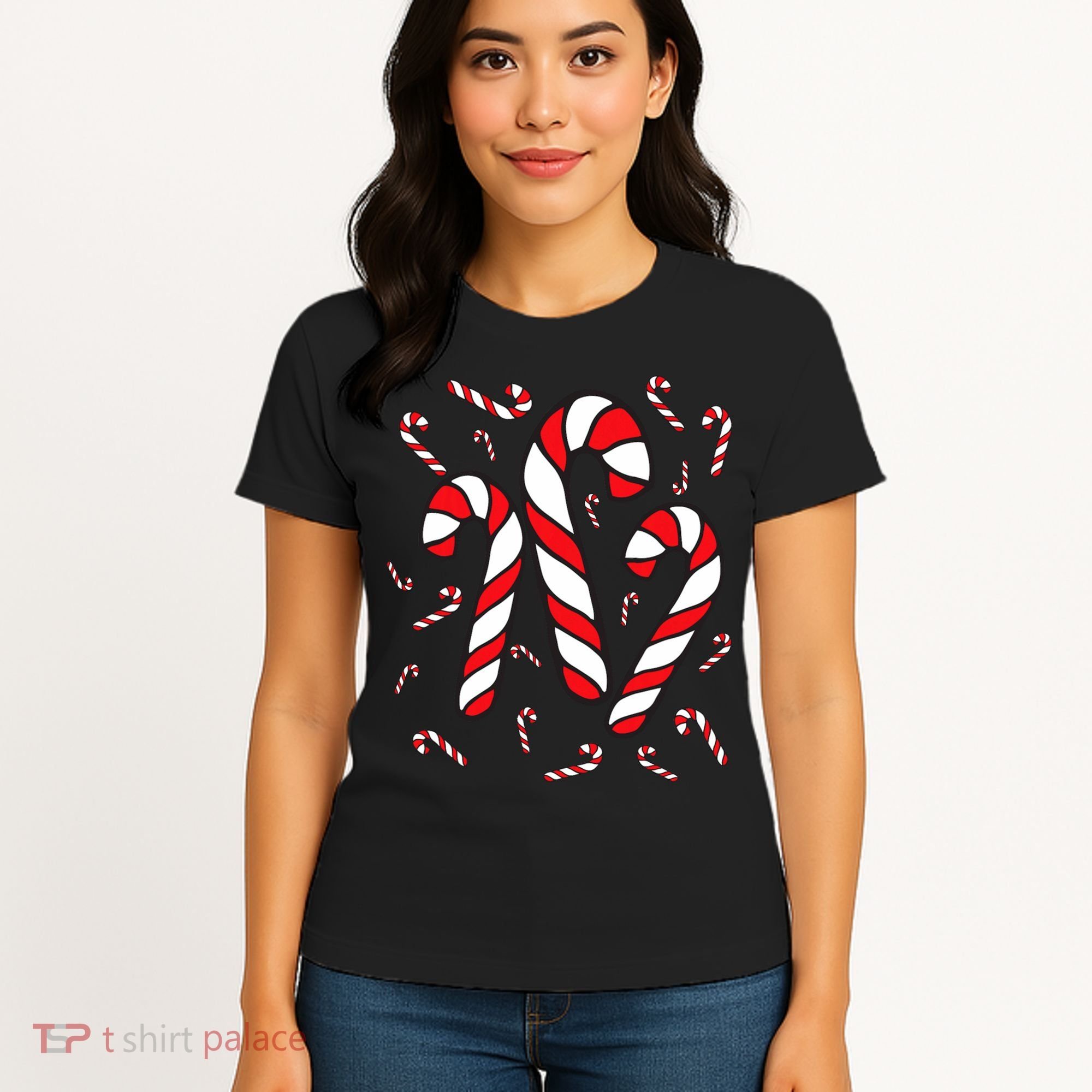 Candy Cane Crew Merry And Bright Red And White Candy Costume Women's T-Shirt
