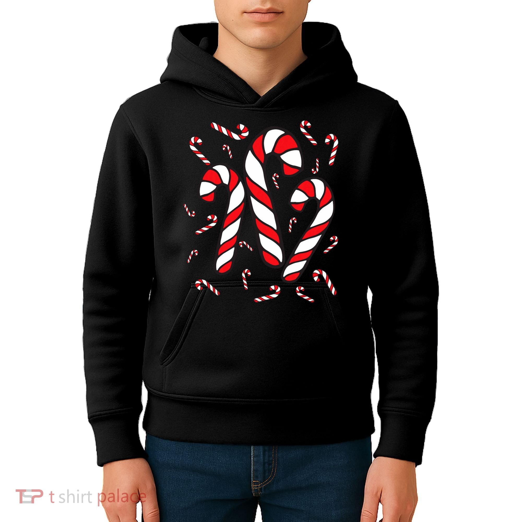 Candy Cane Crew Merry And Bright Red And White Candy Costume Kids Hoodie