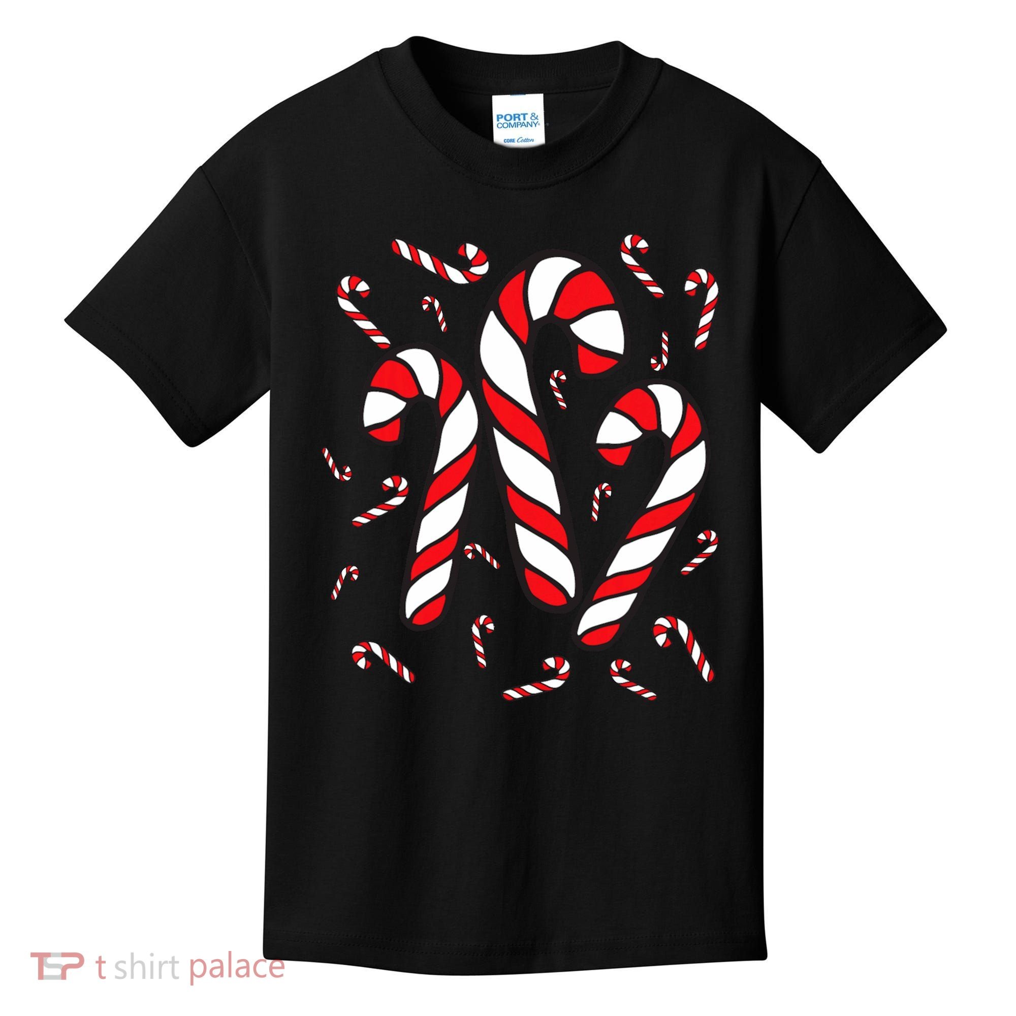 Candy Cane Crew Merry And Bright Red And White Candy Costume Kids T-Shirt