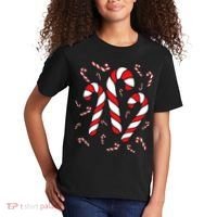 Candy Cane Crew Merry And Bright Red And White Candy Costume Kids T-Shirt thumb 2