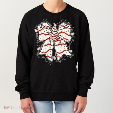 Cute Coquette Christmas Tree Cake Ribbon Bow  Women's Sweatshirt