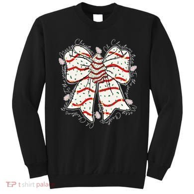 Cute Coquette Christmas Tree Cake Ribbon Bow  Sweatshirt