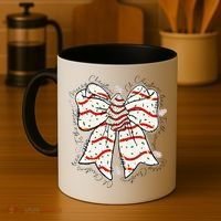 Cute Coquette Christmas Tree Cake Ribbon Bow  Coffee Mug thumb 4