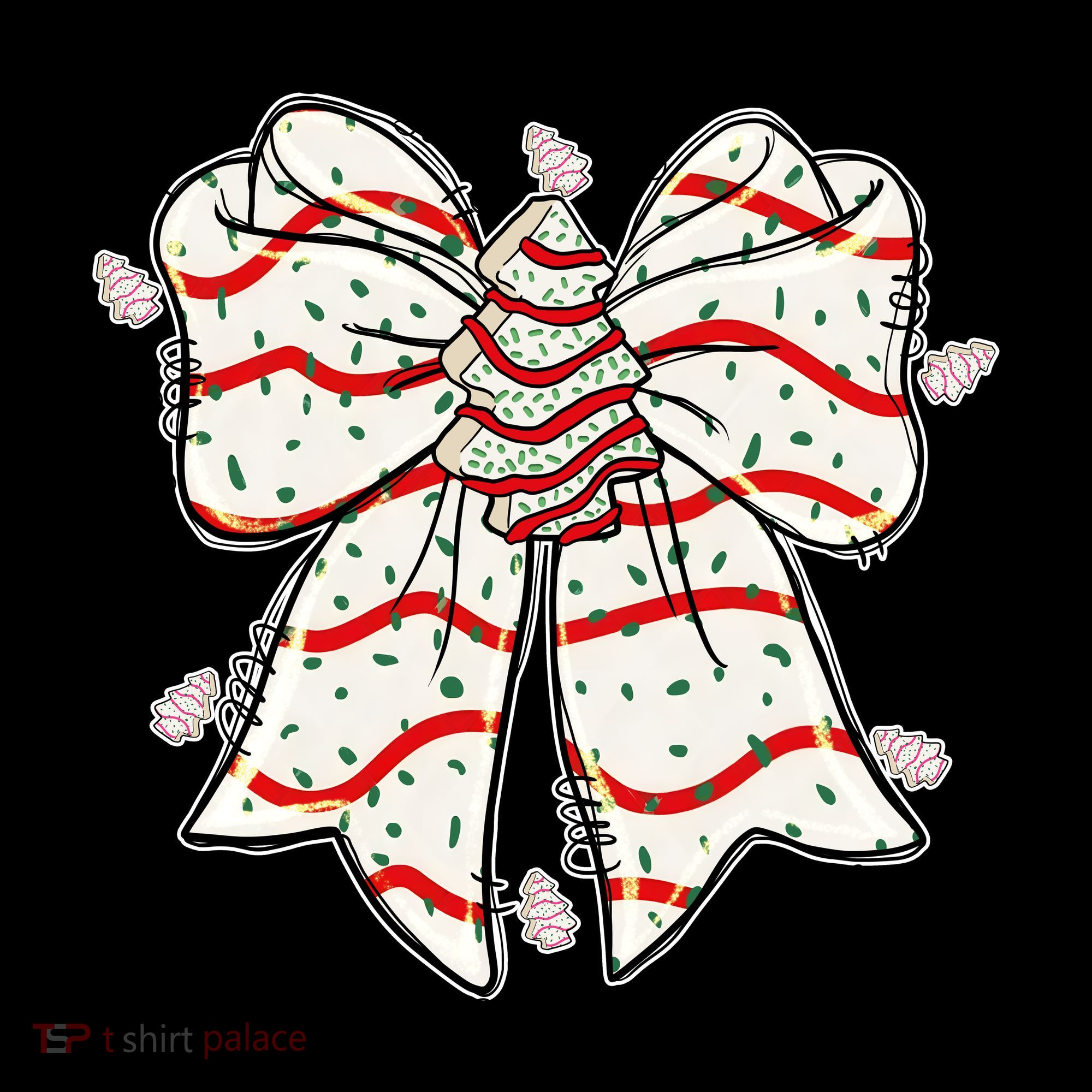 Cute Coquette Christmas Tree Cake Ribbon Bow  Coffee Mug