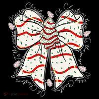 Cute Coquette Christmas Tree Cake Ribbon Bow  Ornament thumb 1