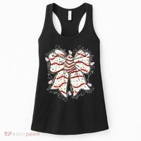 Cute Coquette Christmas Tree Cake Ribbon Bow  Women's Tank Top thumb 0