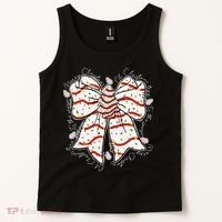 Cute Coquette Christmas Tree Cake Ribbon Bow  Tank Top thumb 2