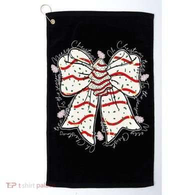 Cute Coquette Christmas Tree Cake Ribbon Bow  Golf Towel