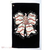 Cute Coquette Christmas Tree Cake Ribbon Bow  Golf Towel thumb 0