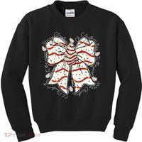 Cute Coquette Christmas Tree Cake Ribbon Bow  Kids Sweatshirt thumb 0