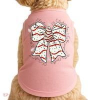 Cute Coquette Christmas Tree Cake Ribbon Bow  Doggie Tank thumb 0