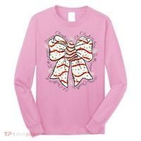 Cute Coquette Christmas Tree Cake Ribbon Bow  Long Sleeve Shirt thumb 0