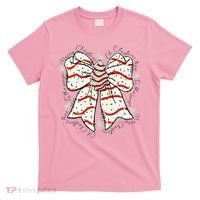Cute Coquette Christmas Tree Cake Ribbon Bow  T-Shirt thumb 0