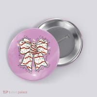 Cute Coquette Christmas Tree Cake Ribbon Bow  Button thumb 0