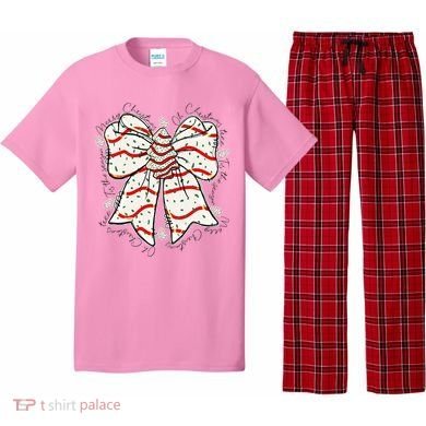 Cute Coquette Christmas Tree Cake Ribbon Bow  Pajama Set