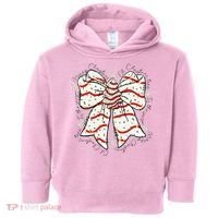 Cute Coquette Christmas Tree Cake Ribbon Bow  Toddler Hoodie thumb 0
