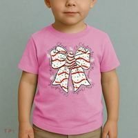Cute Coquette Christmas Tree Cake Ribbon Bow  Toddler T-Shirt thumb 2