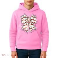 Cute Coquette Christmas Tree Cake Ribbon Bow  Kids Hoodie thumb 4