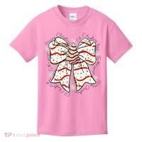 Cute Coquette Christmas Tree Cake Ribbon Bow  Kids T-Shirt thumb 0