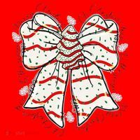 Cute Coquette Christmas Tree Cake Ribbon Bow  Santa Hat thumb 1