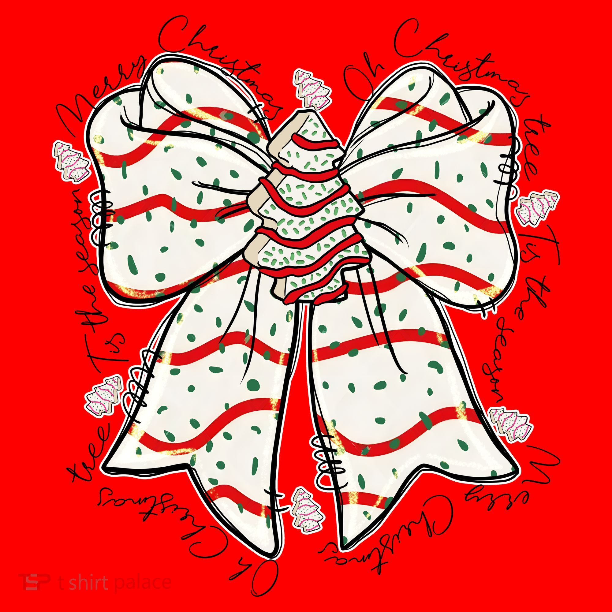 Cute Coquette Christmas Tree Cake Ribbon Bow  Santa Hat